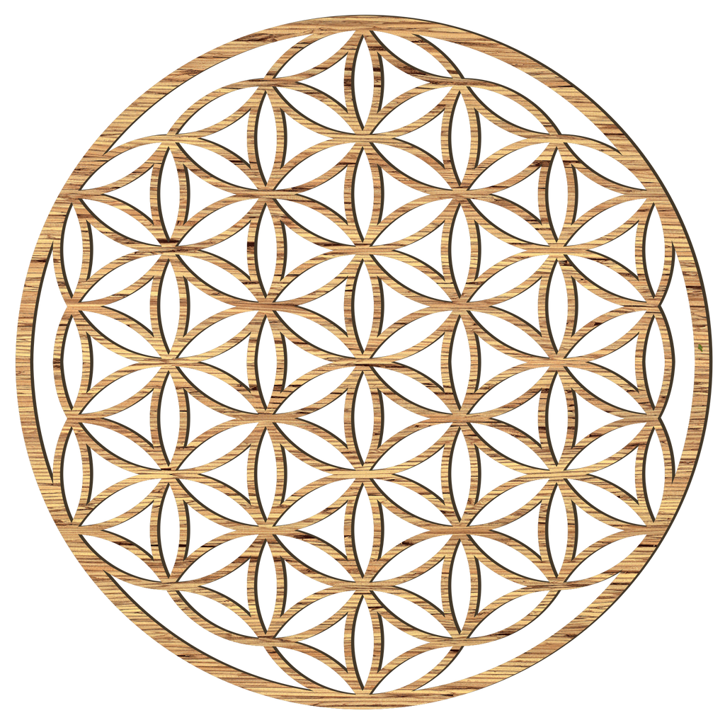 Lebensblume Holz Wandbild handgefertigt aus Pappelholz mit edlem Finish für harmonische Raumgestaltung