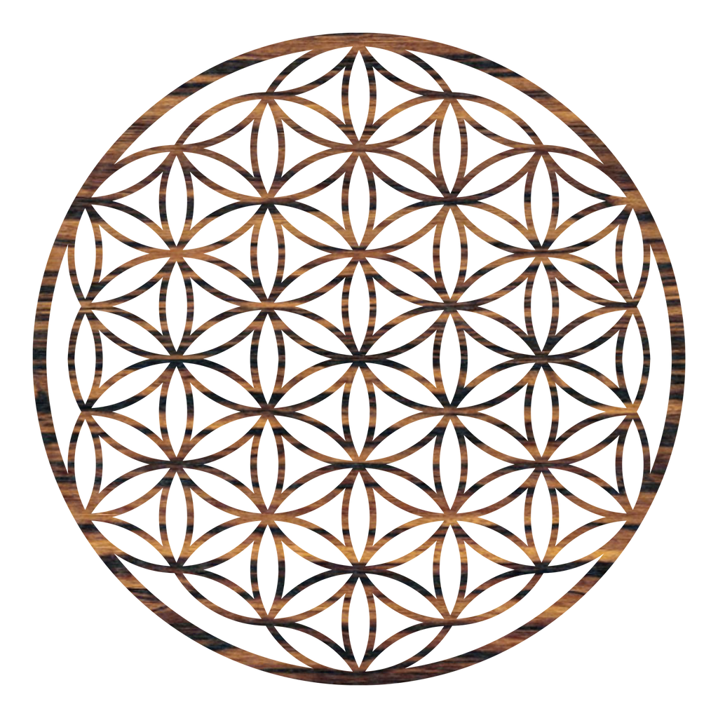 Lebensblume Holz Wandbild aus handgefertigtem Pappelholz für Harmonie und Ruhe am Wohnungswand