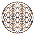 Lebensblume Holz Wandbild aus handgefertigtem Pappelholz für Harmonie und Ruhe am Wohnungswand