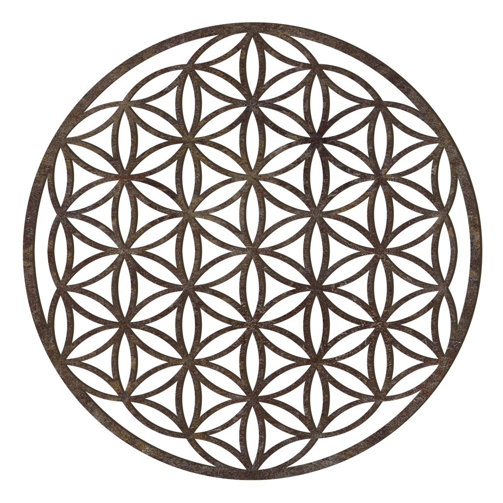 Lebensblume Holz Wandbild aus 4mm Pappelholz handgefertigt in Österreich, harmonisches Dekor für Wohnzimmer und Meditation