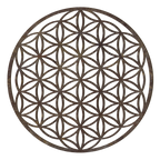 Lebensblume Holz Wandbild aus 4mm Pappelholz handgefertigt in Österreich, harmonisches Dekor für Wohnzimmer und Meditation