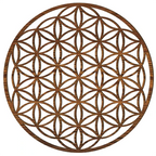 Lebensblume Holz Wandbild handgefertigt aus Pappelholz mit UV-beständiger Folie für ruhige Wohnraumgestaltung