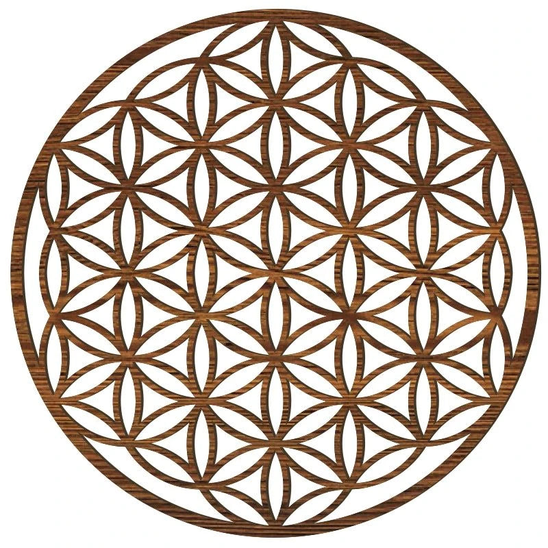Lebensblume Holz Wandbild aus Pappelholz mit Folienveredelung für ruhige Wohnräume