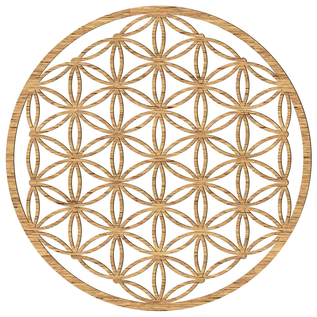 Blume des Lebens Holz Wandbild – Handgefertigt in Österreich | 8 Holzoptiken | 2 Größen