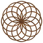 Handgefertigtes sakrales Geometrie Holz Wandbild aus 4mm Pappelholz mit ineinander verschlungenen Kreisen, hergestellt in Österreich