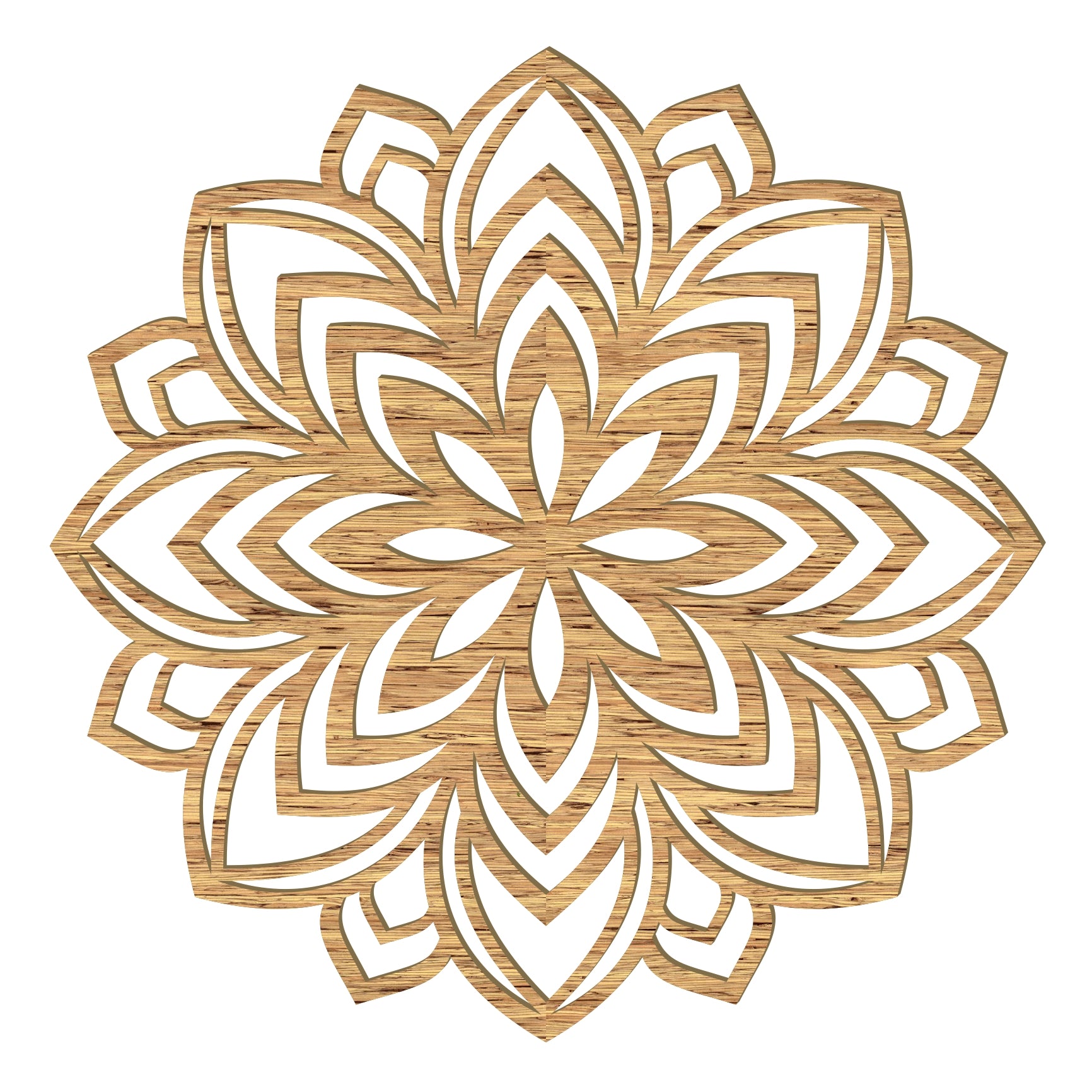 Lotus Mandala Holz Wandbild – Handgefertigt in Österreich | 8 Holzoptiken