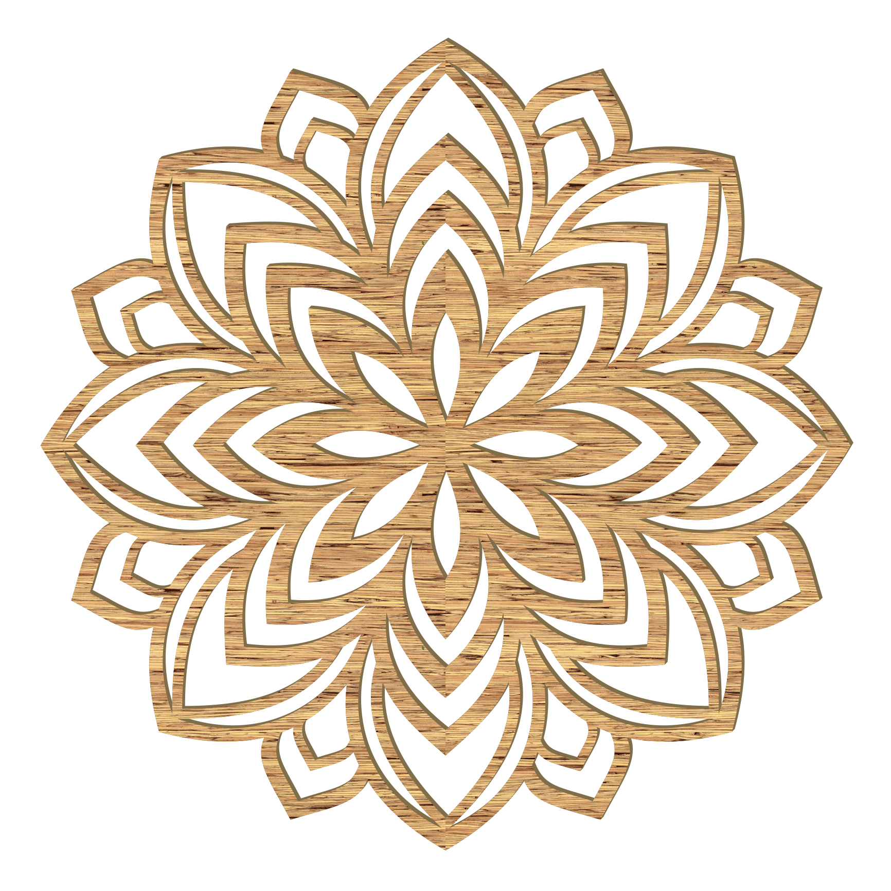 Lotus Mandala Holz Wandbild – Handgefertigt in Österreich | 8 Holzoptiken