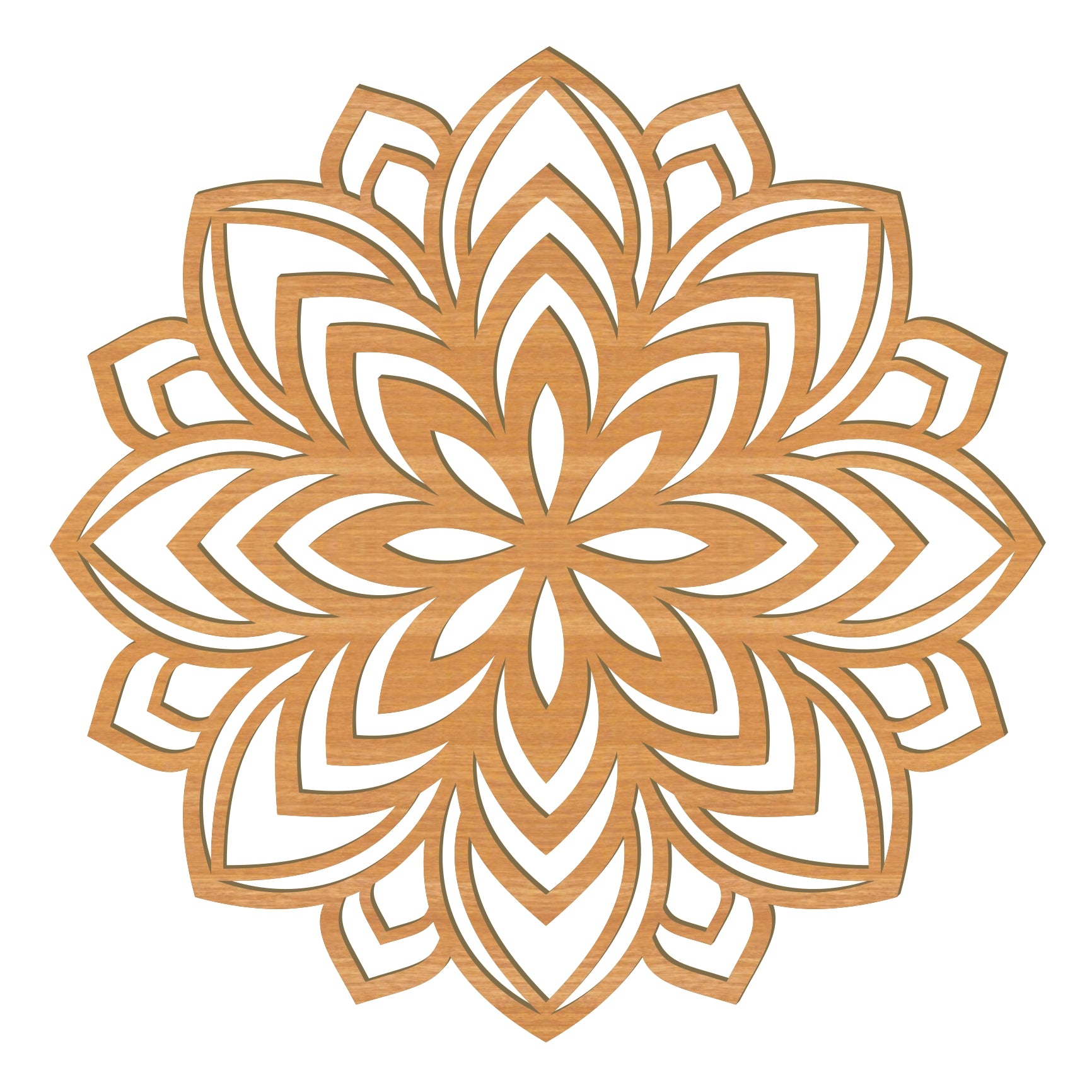 Lotus Mandala Holz Wandbild – Handgefertigt in Österreich | 8 Holzoptiken