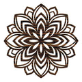 Lotus Mandala Holz Wandbild handgefertigt in Österreich aus hochwertigem 4mm Pappelholz mit acht Holzoptiken und filigraner Lasergravur