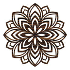 Lotus Mandala Holz Wandbild handgefertigt in Österreich aus hochwertigem 4mm Pappelholz mit acht Holzoptiken und filigraner Lasergravur