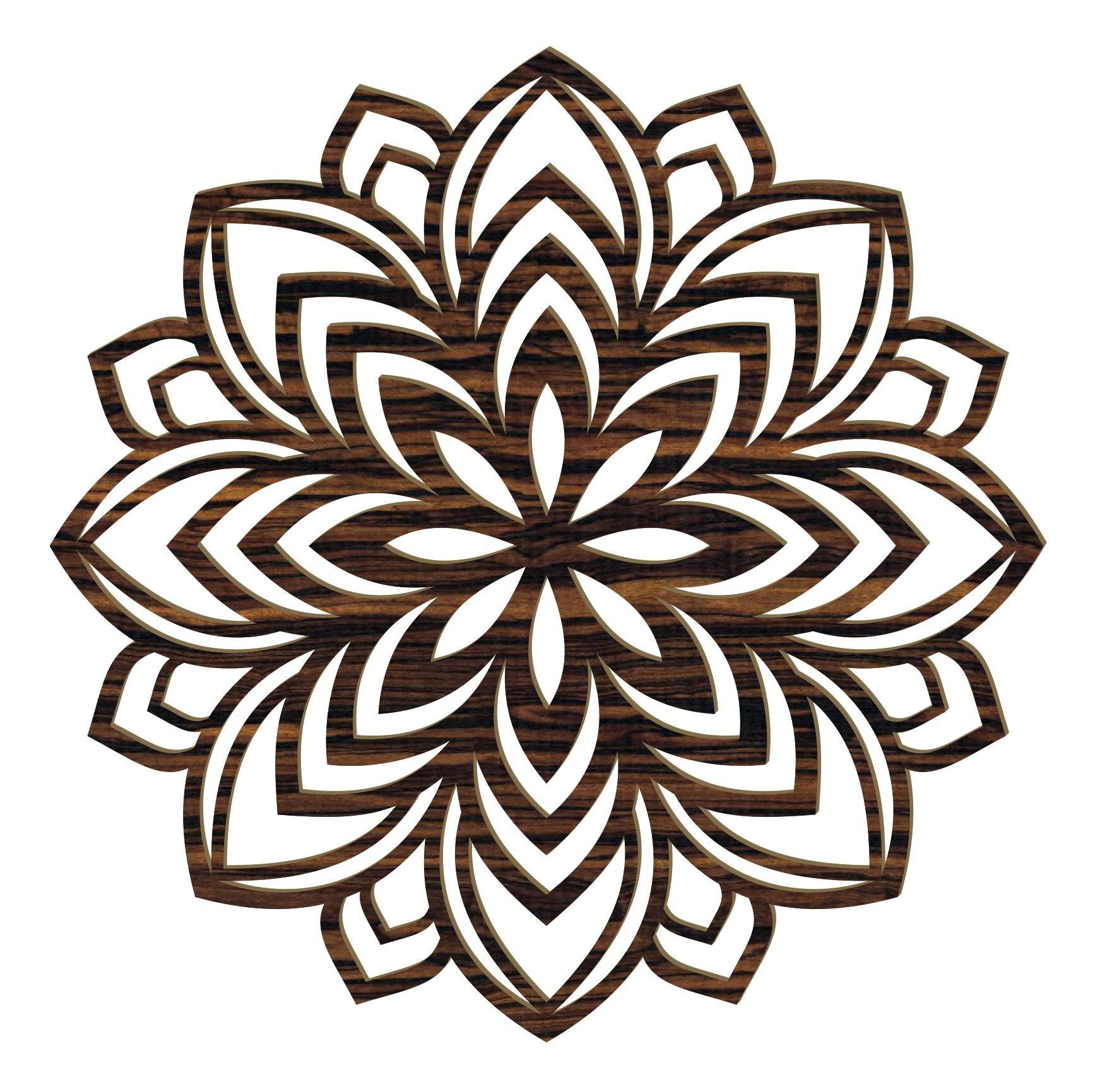 Lotus Mandala Holz Wandbild – Handgefertigt in Österreich | 8 Holzoptiken