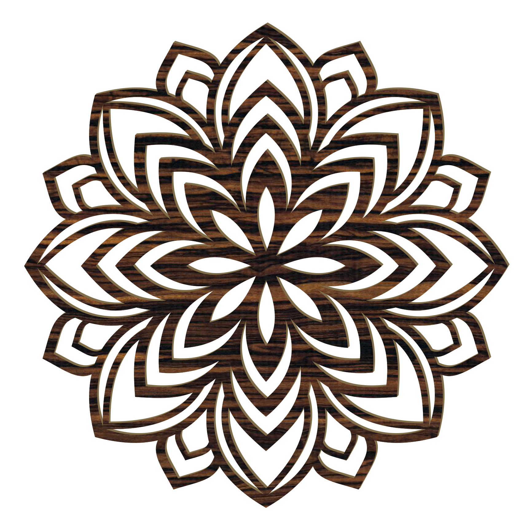 Lotus Mandala Holz Wandbild – Handgefertigt in Österreich | 8 Holzoptiken