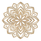 Lotus Mandala Holz Wandbild aus handgefertigtem Pappelholz mit filigranem Design und 8 Holzoptiken