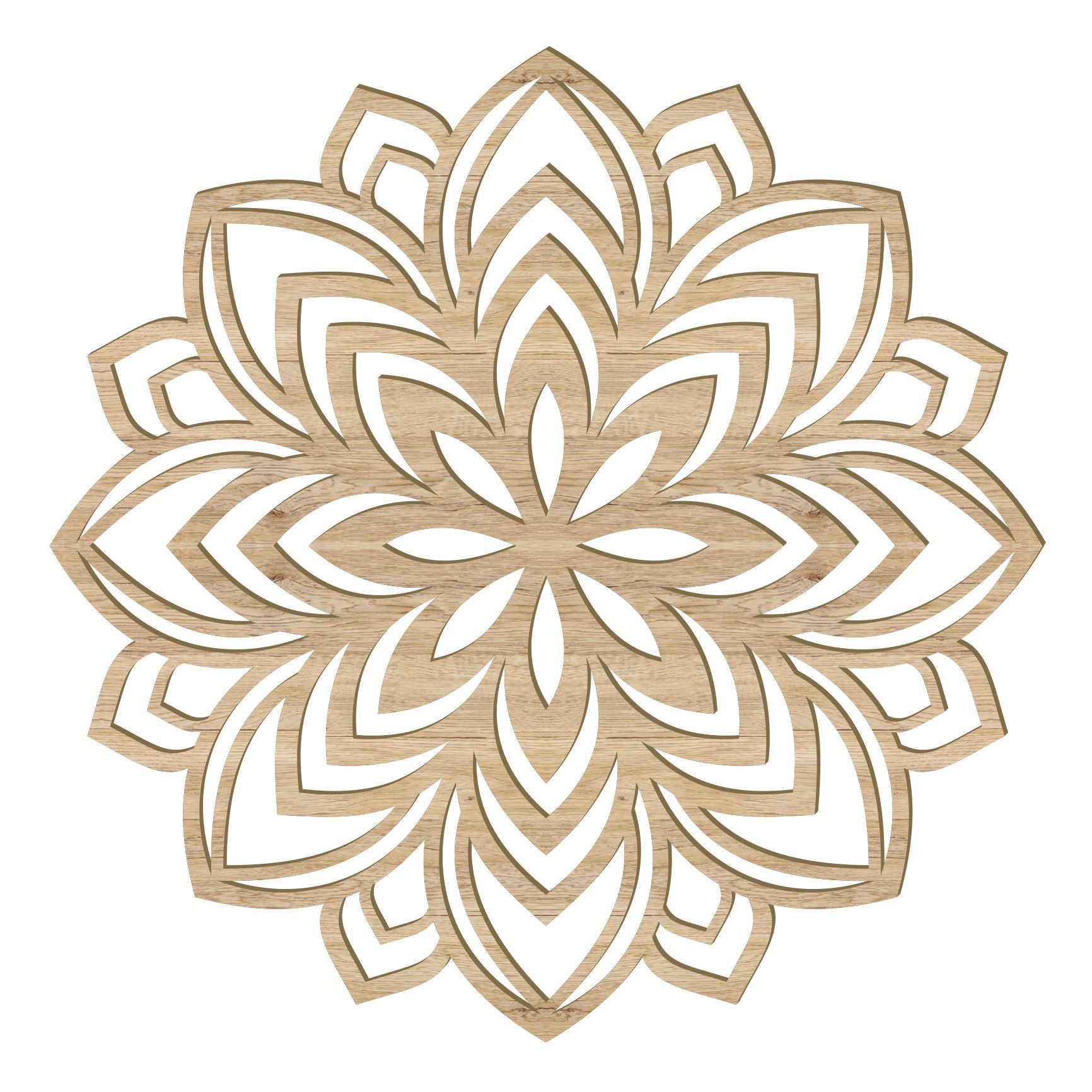 Lotus Mandala Holz Wandbild – Handgefertigt in Österreich | 8 Holzoptiken