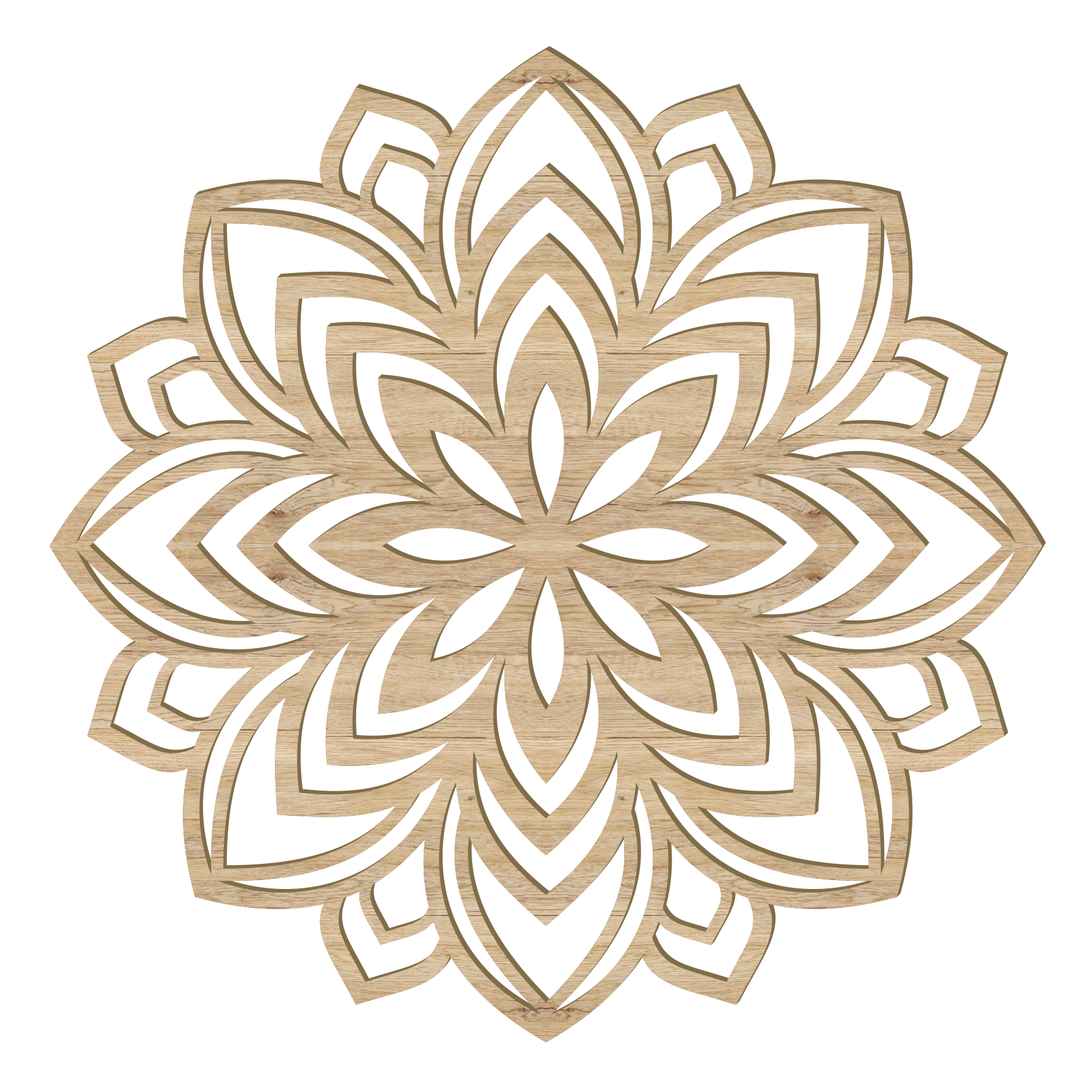 Lotus Mandala Holz Wandbild – Handgefertigt in Österreich | 8 Holzoptiken