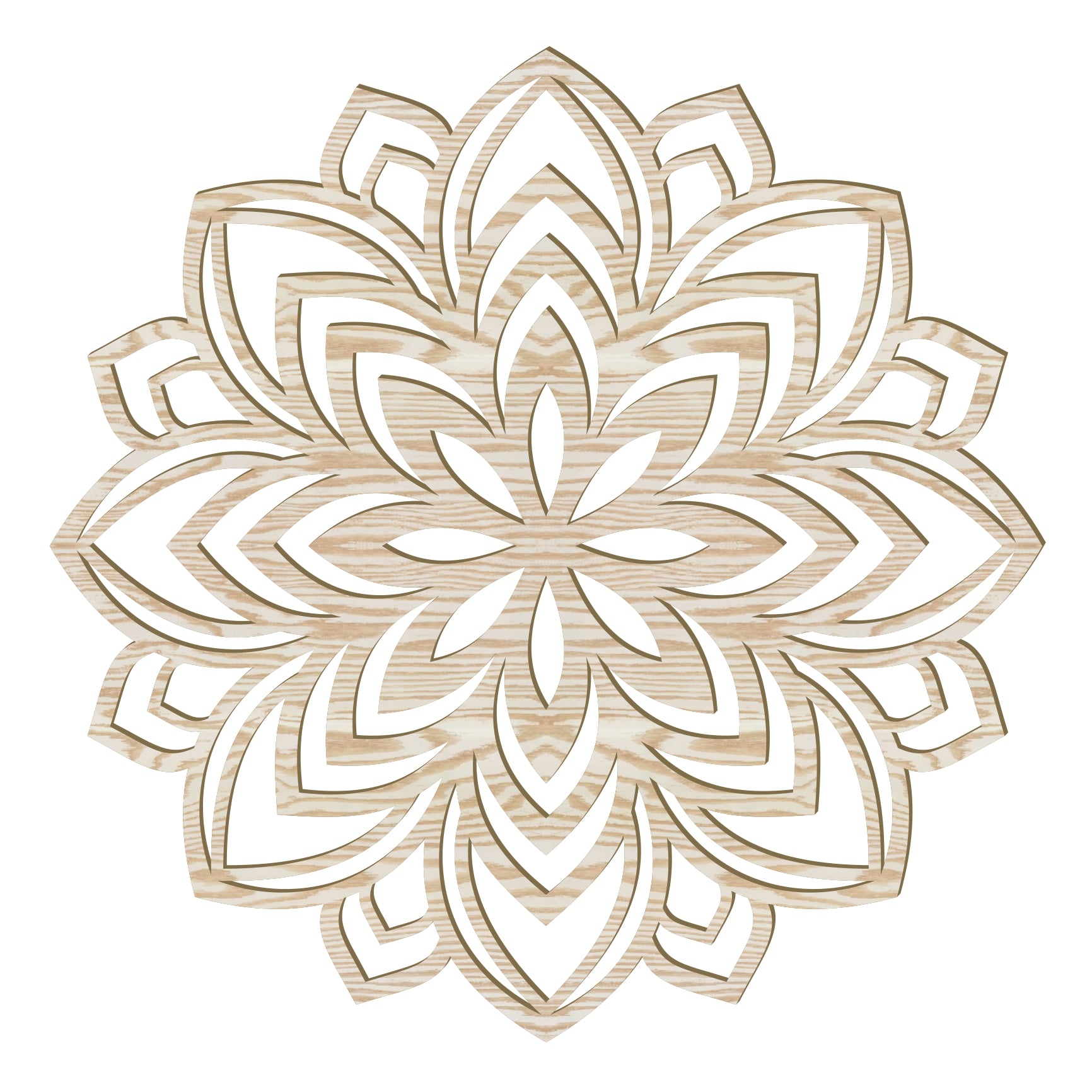 Lotus Mandala Holz Wandbild – Handgefertigt in Österreich | 8 Holzoptiken
