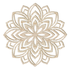 Lotus Mandala Holz Wandbild aus handgefertigtem Pappelholz mit filigranem Mandala-Muster in acht Holzoptiken, hergestellt in Österreich