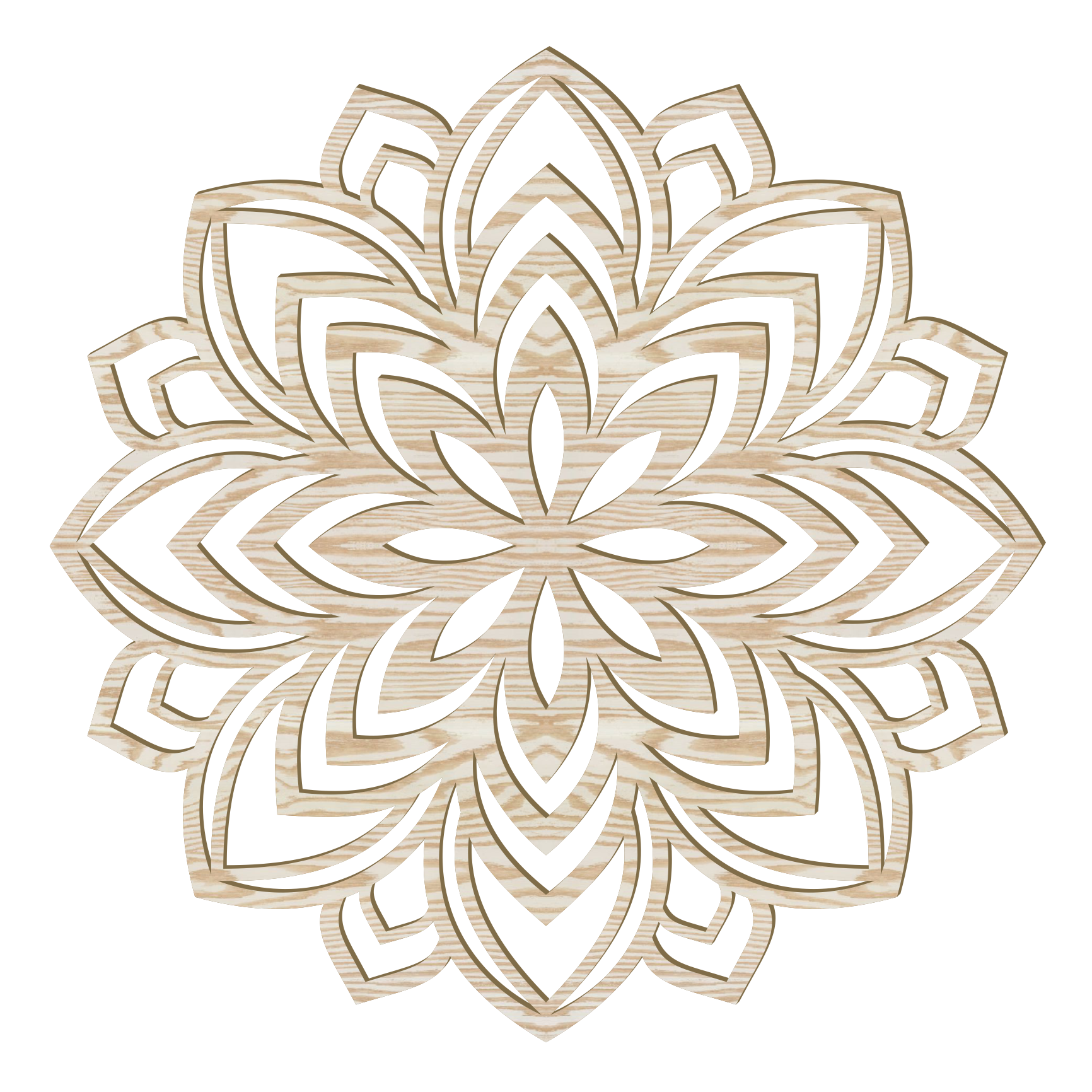 Lotus Mandala Holz Wandbild – Handgefertigt in Österreich | 8 Holzoptiken