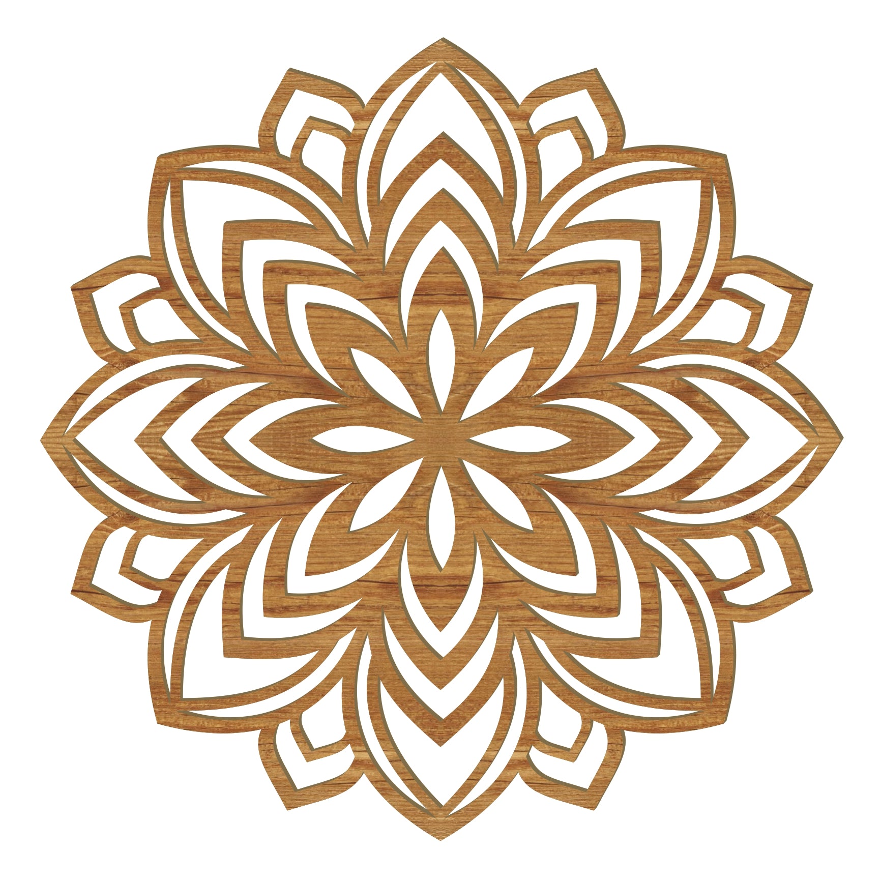 Lotus Mandala Holz Wandbild – Handgefertigt in Österreich | 8 Holzoptiken
