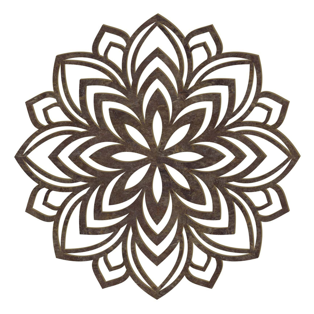 Handgefertigtes Lotus Mandala Holz Wandbild aus 4mm Pappelholz in 8 Holzoptiken, veredelt mit UV-beständigen Folien, gefertigt in Österreich