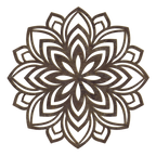Handgefertigtes Lotus Mandala Holz Wandbild aus Pappelholz mit filigraner Lasergravur und acht Holzoptiken, gefertigt in Österreich