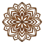Handgefertigtes Lotus Mandala Holz Wandbild aus 4mm Pappelholz in Österreich mit filigranen Blütenblättern und 8 Holzoptiken
