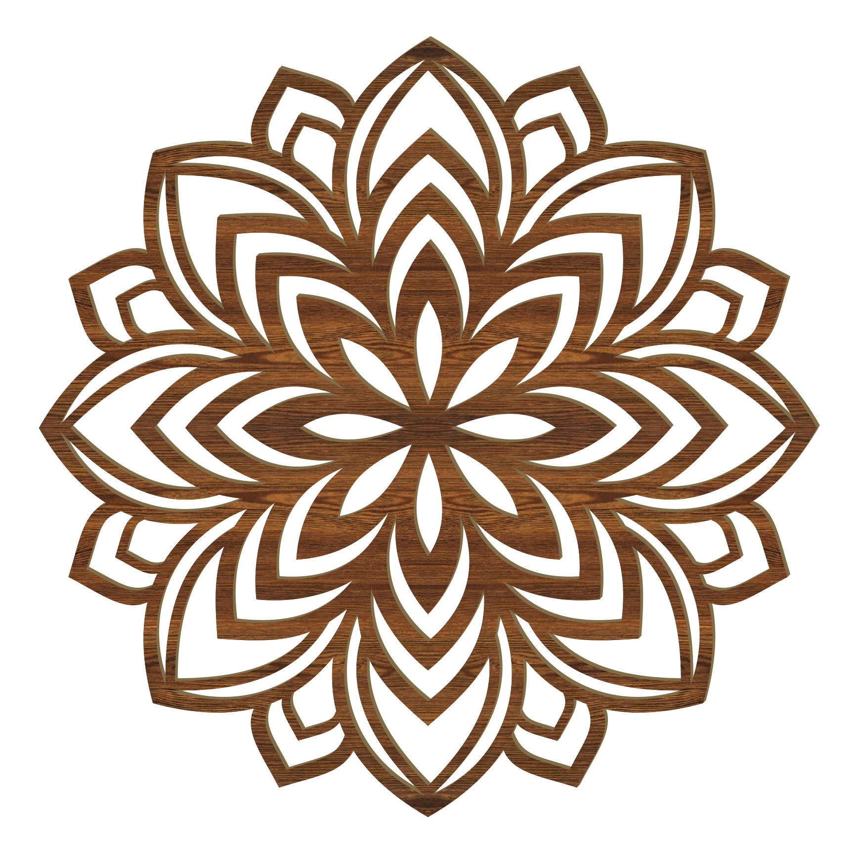 Lotus Mandala Holz Wandbild – Handgefertigt in Österreich | 8 Holzoptiken